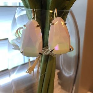 Kendra Scott white iridescent earrings